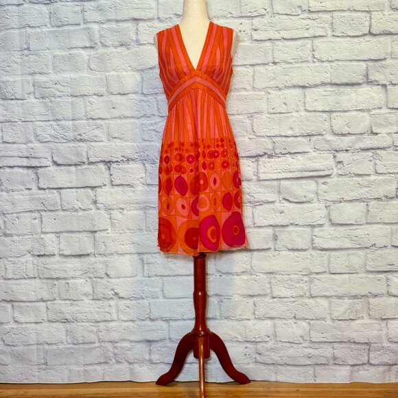 Anna Sui Dresses & Skirts - Anna Sui Orange Silk Mini Dress